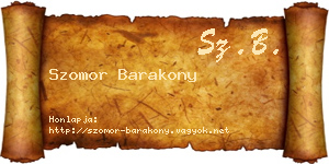 Szomor Barakony névjegykártya
